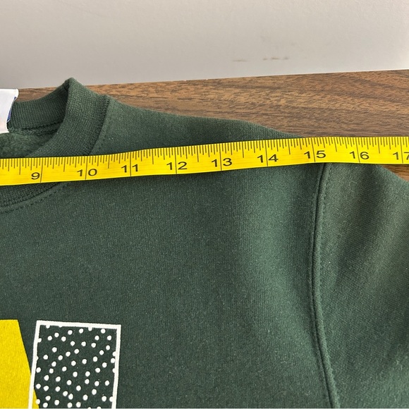 ❤️ Champion x University of Alberta Kids Sweatshirt Green and Yellow Youth S - Picture 7 of 10